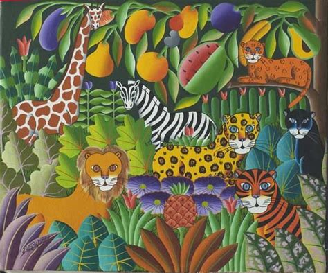Jungle Paintings By Haitian Pierre Maxo Jungle Painting Painting
