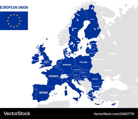 European Union Countries Map Map Of The World