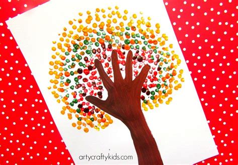 Autumn Handprint Tree Preschool Art Activities Fall Arts And Crafts