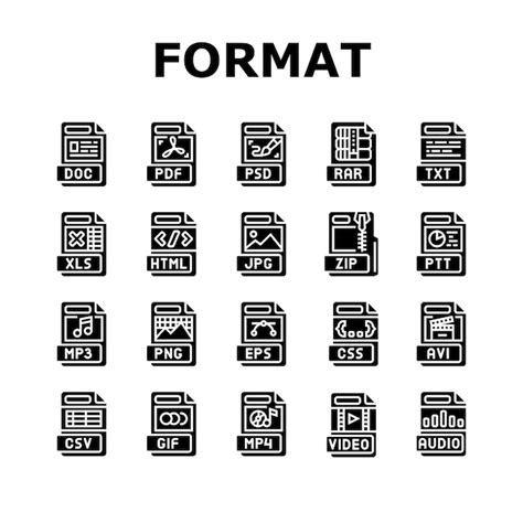 Premium Vector File Format Document Icons Set Vector