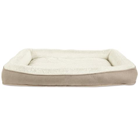 Harmony Khaki Lounger Memory Foam Dog Bed Petco