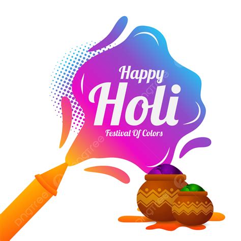 Happy Holi Festival Vector Art Png Happy Holi Festival With Powder