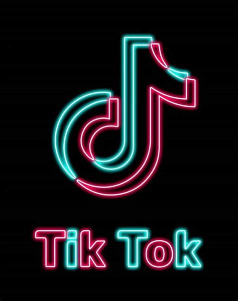 Neon Tiktok Logo Symbol Neon Tiktok Logo App Background Wallpaper My