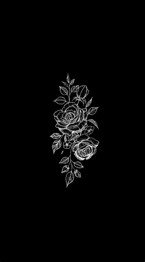 Download Beautiful Rose Minimalist Black Phone Wallpaper