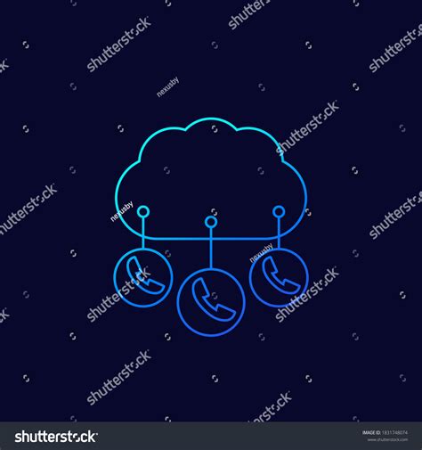 Voip Telephony Icon Line Vector Stock Vector Royalty Free 1831748074