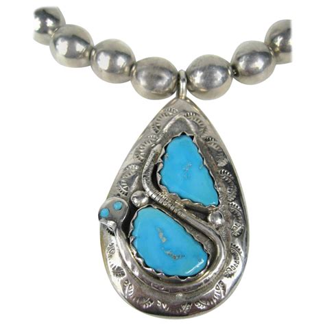 Gerald Stinn Sterling Turquoise Handmade Necklace At Stdibs Gerald