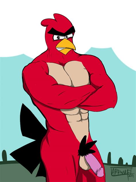 Rule 34 1boy Angry Birds Avian Balls Bird Looking At Viewer Male Male Only Nude Penis Red
