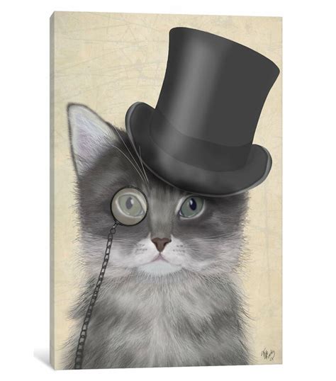 East Urban Home Cat With Top Hat Ii Graphic Art Print On