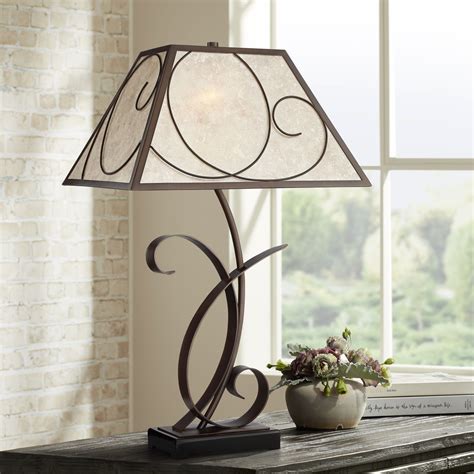 You don't want to overcrowd it, though. Franklin Iron Works Rustic Farmhouse Table Lamp Scroll ...