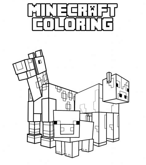 Minecraft Horse Coloring Page Coloring Home