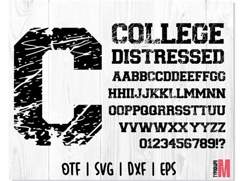 College Grunge Font Distressed Font So Fontsy