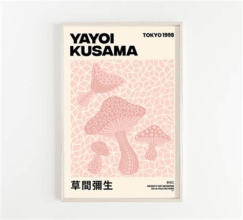Mushroom Poster Yayoi Kusama Print Yayoi Kusama Poster Etsy In 2022
