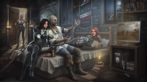 Art Geralt Cirilla Yennefer Triss By Maxifen The Witcher Wild Hunt