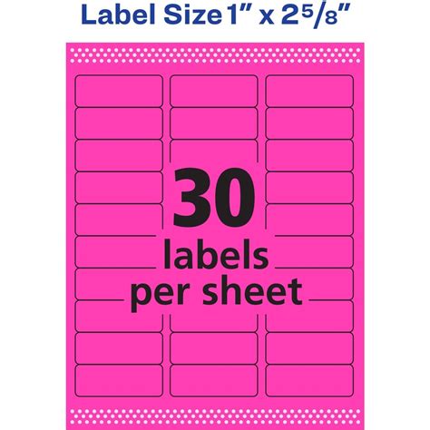 Avery Shipping Labels 1 Width X 2 5 8 Length Permanent Adhesive