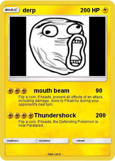 Pokémon Derp 1845 1845 Mouth Beam My Pokemon Card