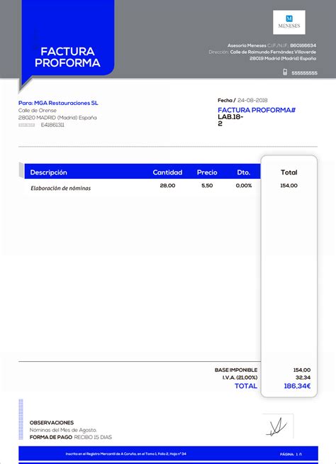 Ejemplo De Factura España Lavozdelmedio