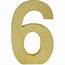 Glitter Gold Number 6 Sign 6in X 9in  Party City