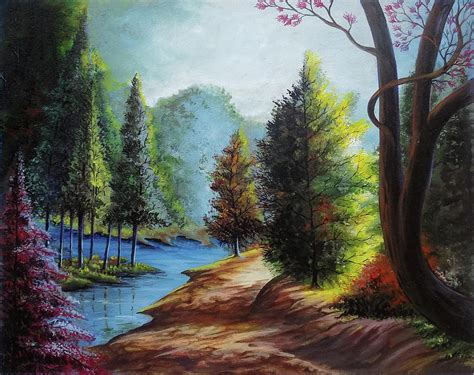 Beautiful Scenery 2 Drawing By Arun Sivaprasad