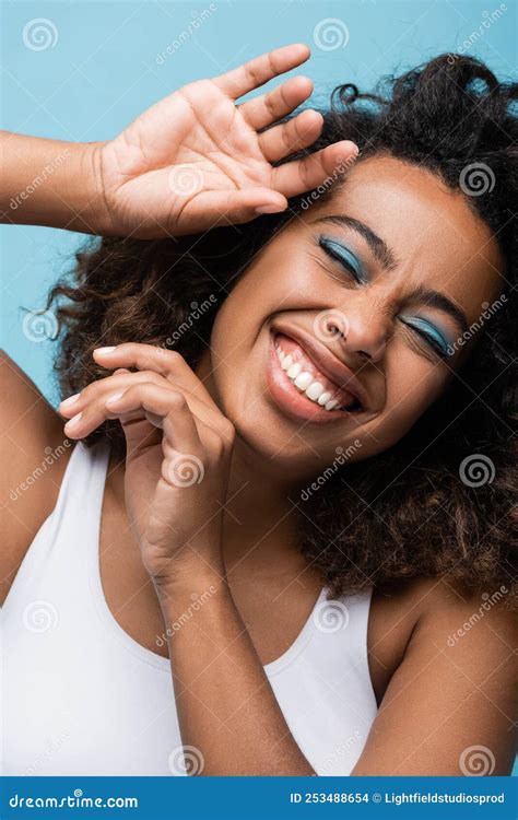Portrait Of Cheerful African American Woman Stock Photo Image Of