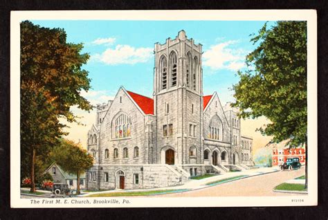 Brookville The First M E Church Methodist Carte Postale