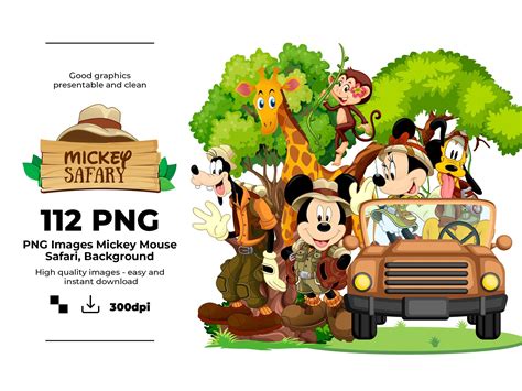 Safari Mickey Mouse Cliparts Png Mickey Safari Mickey Etsy Nederland