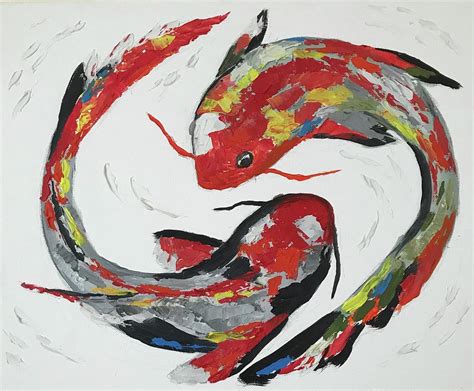 Koi Fish Painting By Nadezda Vorobjova Fine Art America