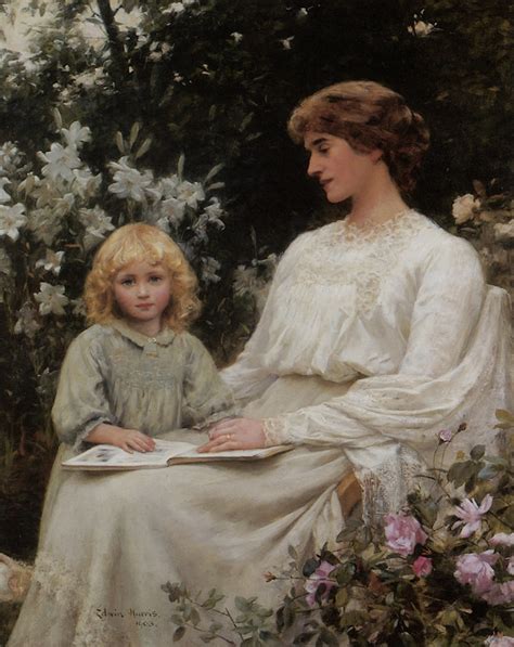 Arc Artwork Portrait Of A Mother And Daughter Reading A Book By