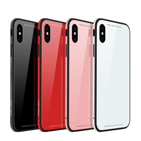 Sulada 9h Tempered Glass Case For Iphone Xs Xr Silicon Metal Bumper Glass Back Cover For Iphone