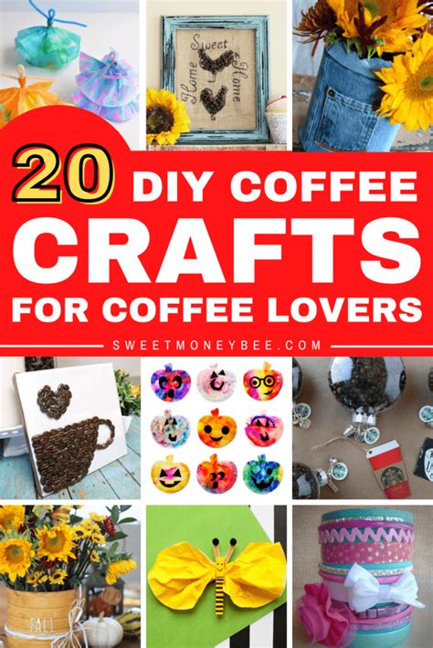 21 diy coffee crafts with coffee beans filters and cans sweet money bee