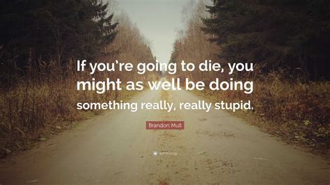 Brandon Mull Quote If Youre Going To Die You Might As Well Be Doing