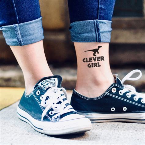 Clever Girl Jurassic Park Temporary Tattoo Sticker Ohmytat