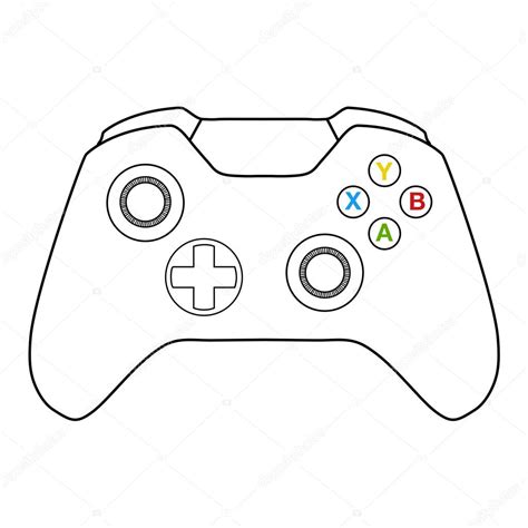 Xbox Controller Drawing Coloring Game Line Remote Template Sketch Ps4