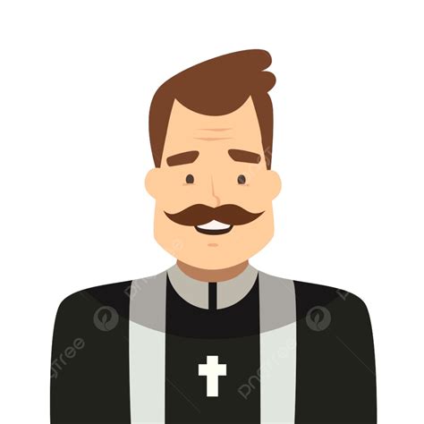 Catholic Priest Clipart Vector Catholic Priest Cartoon Style Isolated