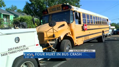 A School Bus Crash In Southeast Austin Hurt Four People Youtube