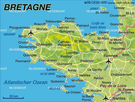 Kaart Bretagne Frankrijk Vogels