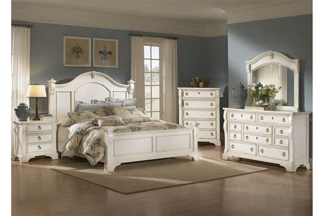 Make any bedroom a bright and inviting space by centering the design around antique white bedroom furniture from pottery barn. American Woodcrafters Heirloom Collection Poster Bedroom ...