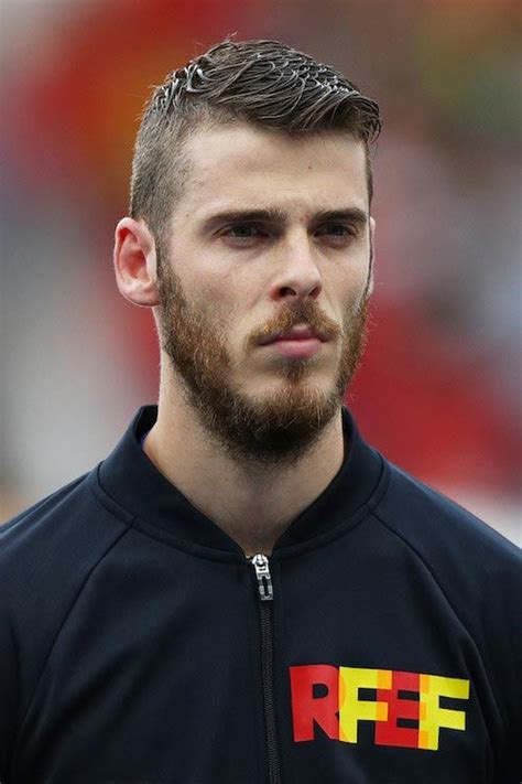 David De Gea During The Intonation Of The Spanish National Anthem In A