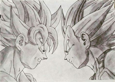 Goku Vs Vegeta Pencil Artlsmaan Dragon Ball Super Artwork Dragon