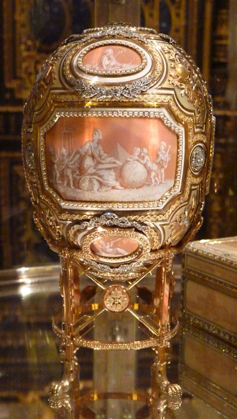The egg, which contains a vacheron constantin watch, sits on a jeweled gold stand and was given by alexander iii to his wife empress maria feodorovna only 50 of the imperial eggs were made for the royal family, and eight remained missing before the latest find, though only three of those are known. Catherine the Great (Fabergé egg) - Wikipedia