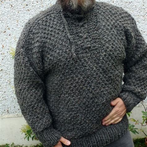 Irish Fisherman Sweatermedieval Sweater Grey 100 Raw Etsy