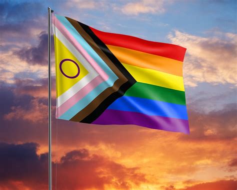 Lgbtq Pride Gift Intersex Inclusive Progress Pride Flag Etsy