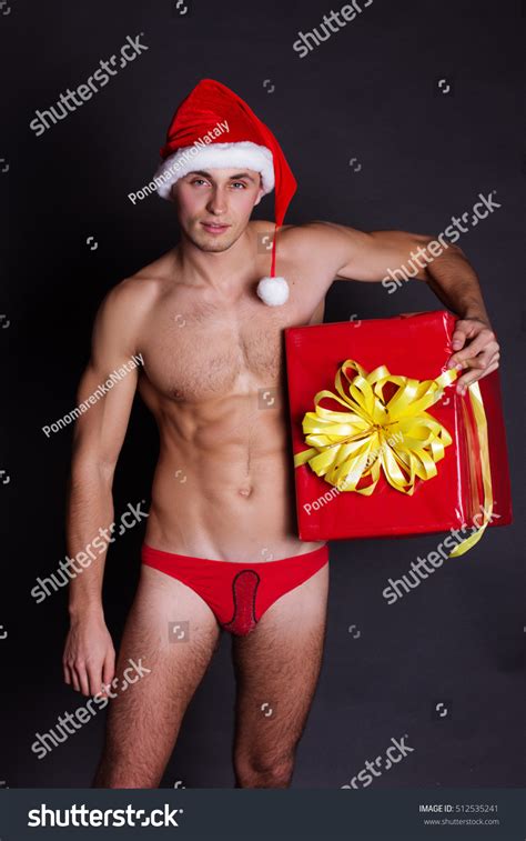 Sexy Naked Santa Gift Box Stock Photo Edit Now