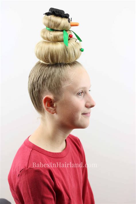 Sure, you can make your hair look fantastic regardless of the length. Snowman Hairstyle for Crazy Hair Day (or Christmas)