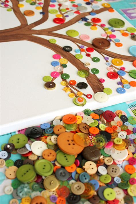 Button Art Kids Craft How To Make A Button Art Tree