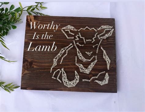 Easter Lamb Sign Worthy Is The Lamb Easter Decor String Etsy