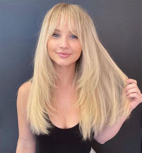 pin by kathleen knowles on hair in 2023 blonde hair with bangs haircuts for long hair