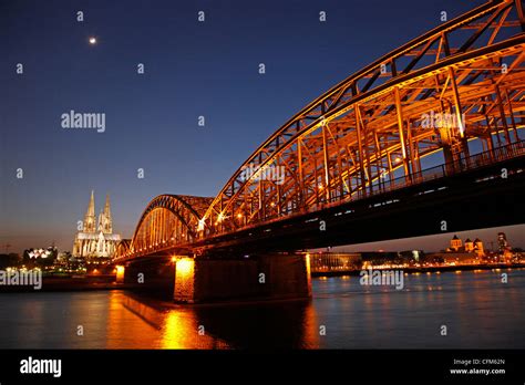 Hohenzollern Bridge Over The River Rhine And Cathedral Cologne North