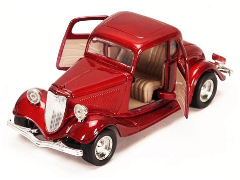 1934 Ford Coupe Red Motormax 73217 124 Scale Diecast Model Toy Car