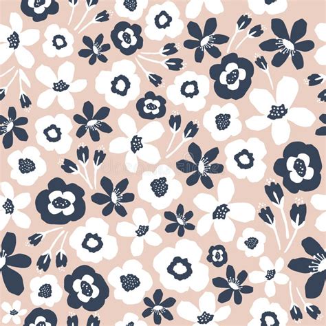 Floral Seamless Pattern Vector Drawing Of A Flower In Nude Colors My Xxx Hot Girl