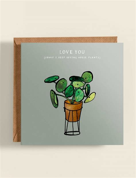 Love Houseplant Greetings Card Katie Cardew Illustrations